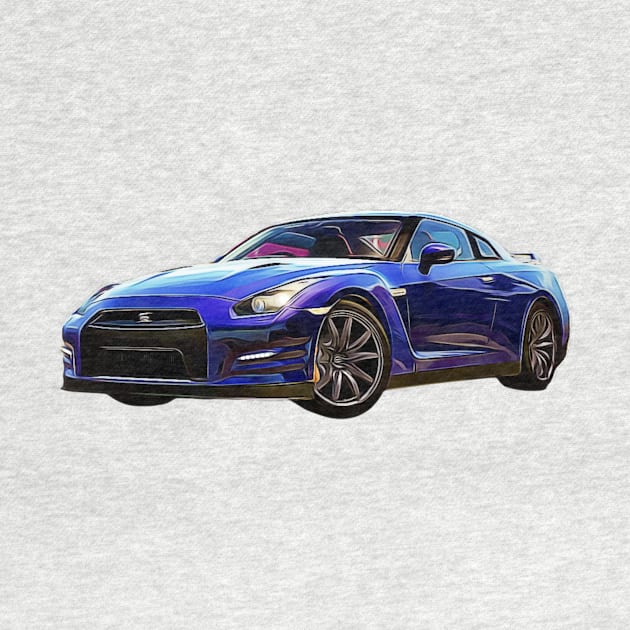 GTR r35 Cartoon by Auto-Prints